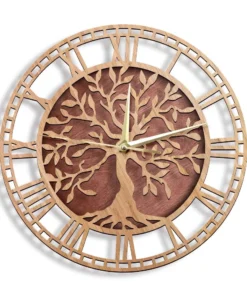 Familietræ Lydløs Vægur i Træ