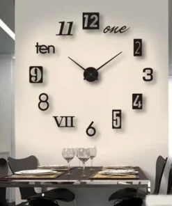 stort klistermærke vægur "One, Two, Three"