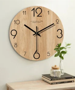 Rustic Lydløs Træ Vægur