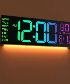 digitalt vægur med LED fjernbetjening