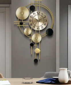 Geometrisk Cirkulær Vægur guld