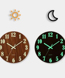 digitalt LED-vægur i træ
