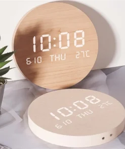 LED digital vaegur i træ