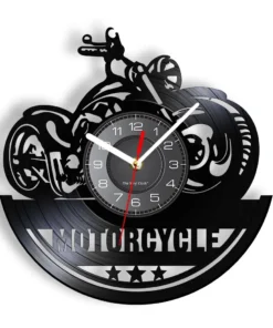 motorcykel vægur i vinylstil