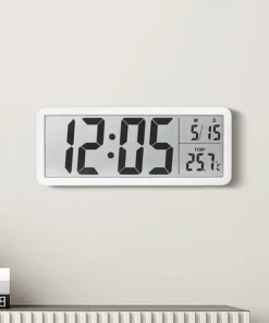 Hvidt Digitalt LCD Vægur