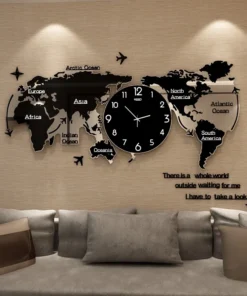 Sort Vægur med Verdenskort